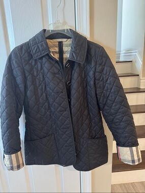 Burberry Beige and black Quilted Jacket with Signature Check Lining